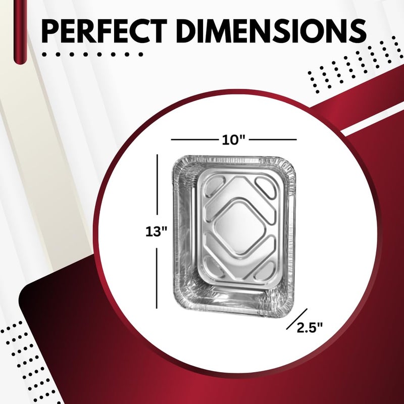 Green Direct Aluminum Pans With Lids 9x13 Disposable Foil Pans With Lids, Half Size Deep Steam Table Pans With Covers, Tin Foil Pans 20 Sets - Image 2